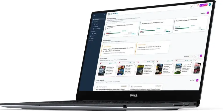 Interface do Radar 2M com relatórios e séries temporais
